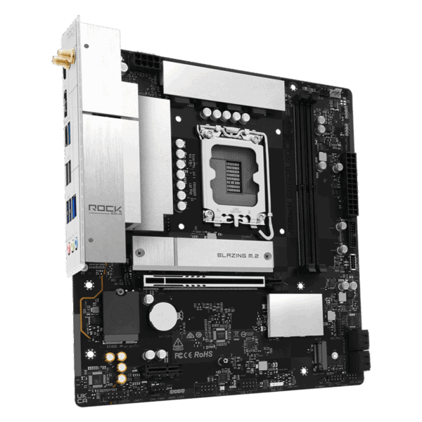 ASRock B860M Rock WiFi Intel LGA1851 MATX Gaming Motherboard