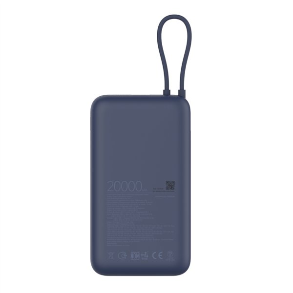 BHR8975GL Xiaomi-33W-Power-Bank-20000mAh-Integrated-Cable-–-Blue wr 03a Xiaomi 33W Power Bank 20000mAh (Integrated Cable) – Blue