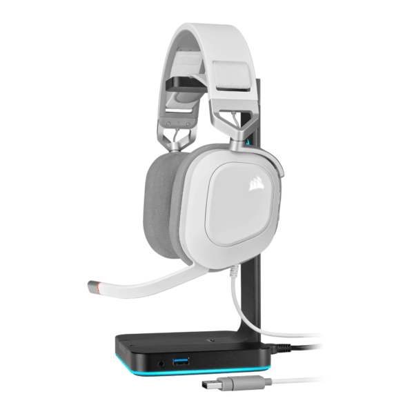 CA-9011238-AP CorsairHS80 RGB USB Wired Over-Ear Gamin wr 05 Corsair HS80 RGB USB Wired Over-Ear Gaming Headset — White