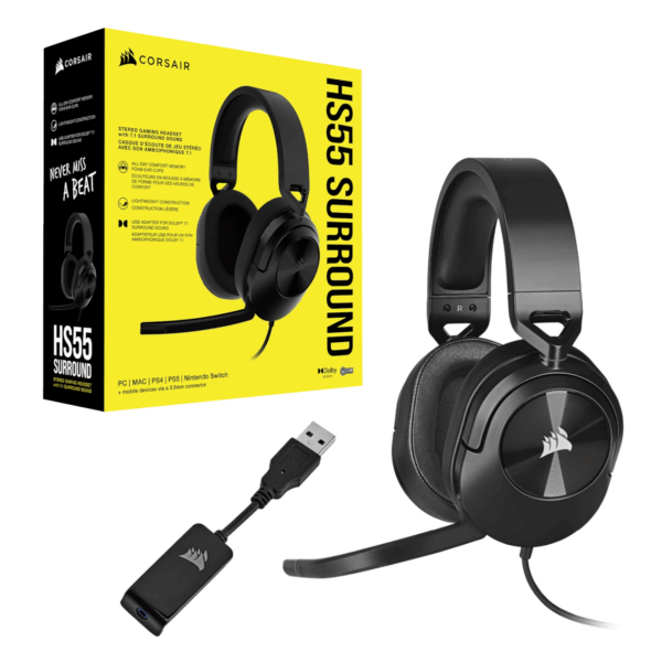 Corsair HS55 Surround Wired Gaming Headset - Carbon Black