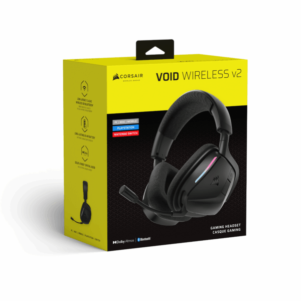 CA-9011379-WW CORSAIR VOID WIRELESS v2 Gaming Headset wr 05 CORSAIR VOID WIRELESS v2 Gaming Headset - Carbon