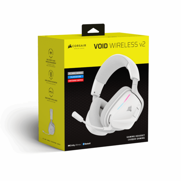 CA-9011380-WW CORSAIR VOID v2 WIRELESS Gaming Headset wr 04 CORSAIR VOID v2 WIRELESS Gaming Headset - White