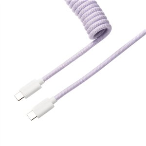 CAB-17 wr 01 Keychron Coiled Aviator Cable - Light Purple/Straight