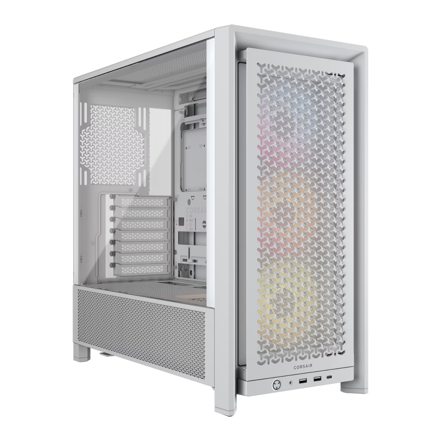CC-9011297-WW Corsair FRAME 4000D RS ARGB Modular Mid- wr 01 Corsair FRAME 4000D RS ARGB Modular Mid-Tower PC Case - White