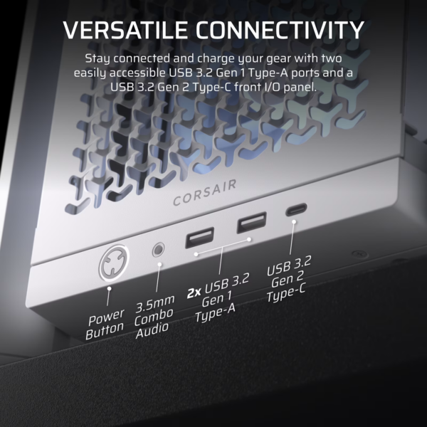 Corsair FRAME 4000D RS ARGB Modular Mid-Tower PC Case - White