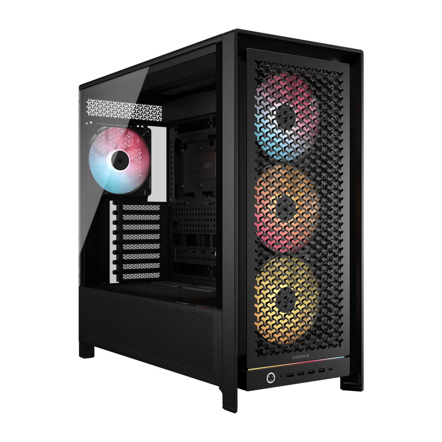 CC-9011307-WW Corsair FRAME 5000D RS High-Airflow Mid- wr 01 Corsair FRAME 5000D RS High-Airflow Mid-Tower PC Case - Black
