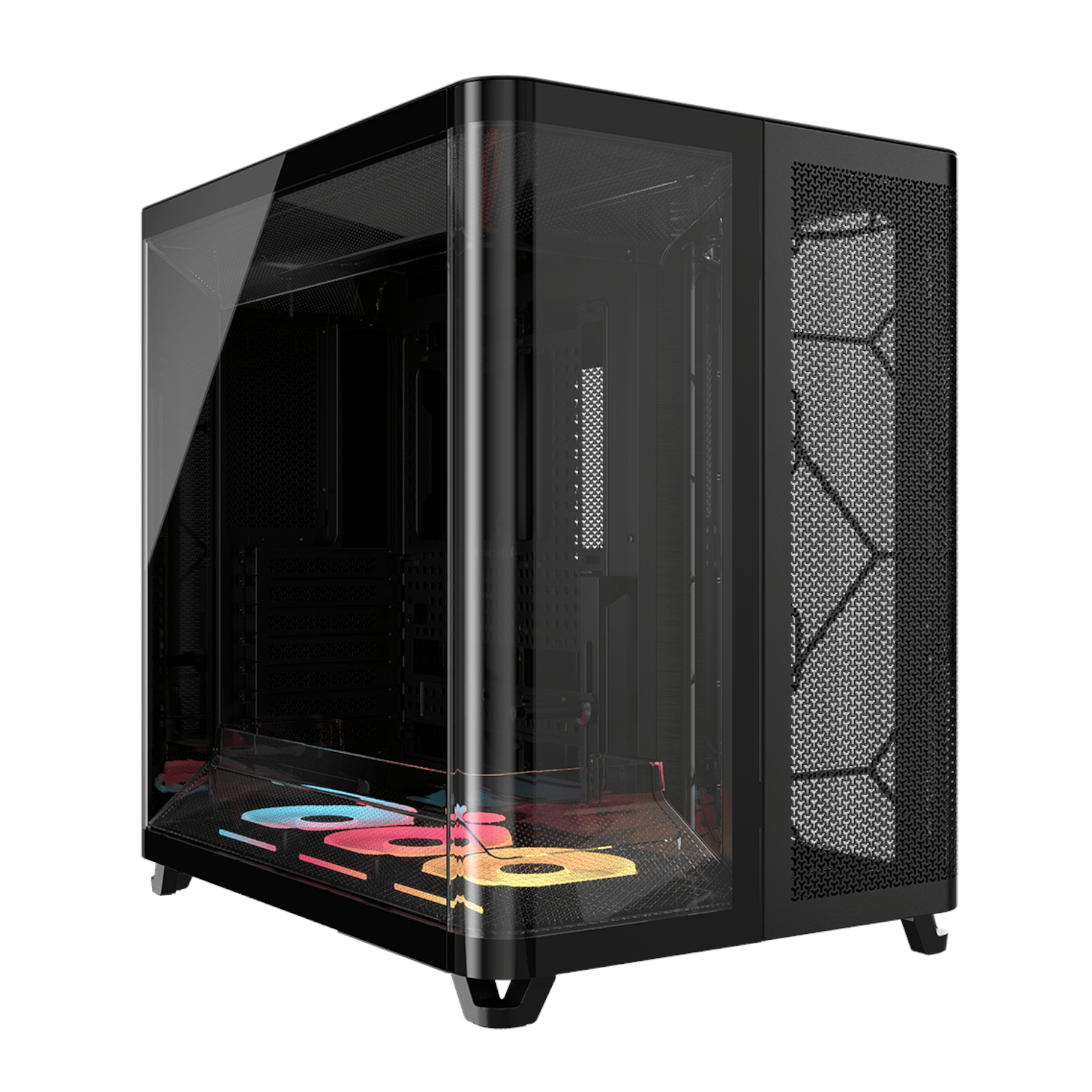 CC-9011320-WW Corsair AIR 5400 LX-R RGB iCUE LINK Trip wr 01 Corsair AIR 5400 LX-R RGB iCUE LINK Triple Chamber Mid-Tower PC Case - Black