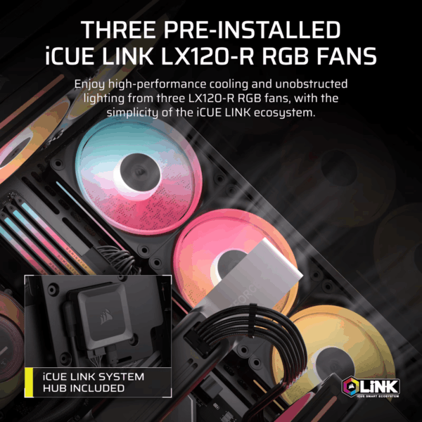 Corsair 3500X LX-R RGB iCUE LINK Mid-Tower PC Case - Black