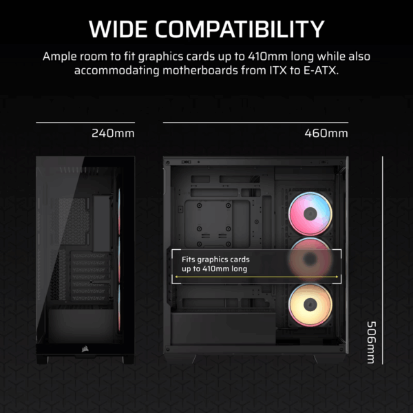 Corsair 3500X LX-R RGB iCUE LINK Mid-Tower PC Case - Black
