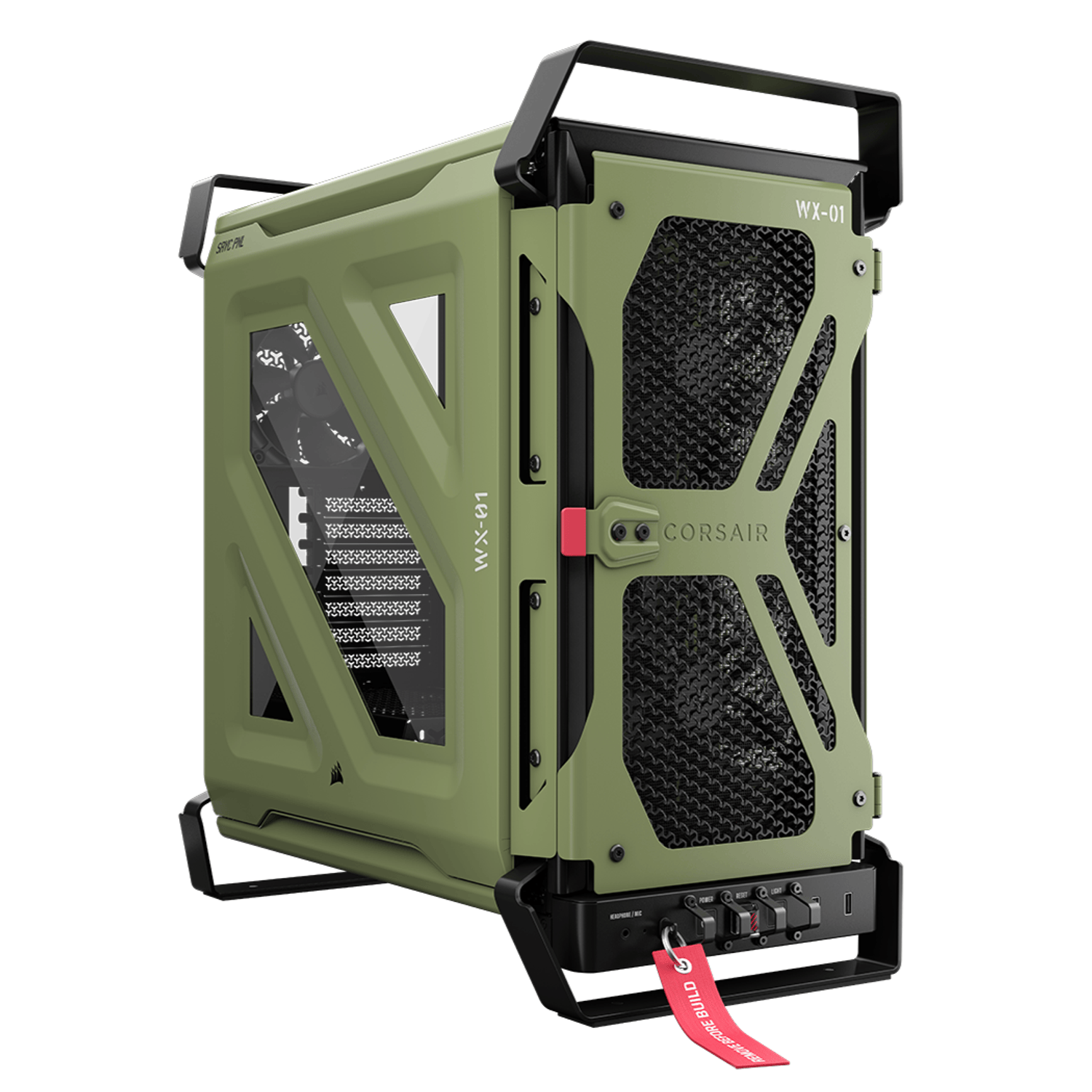 CC-9011352-WW Corsair WARTHOG RS Airflow Mid-Tower Cas wr 01 Corsair WARTHOG RS Airflow Mid-Tower Case - Olive