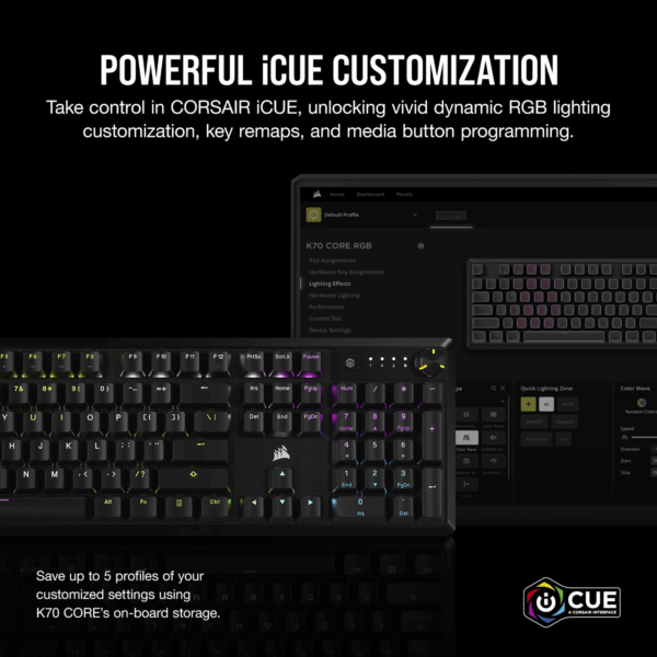 Corsair K70 CORE RGB Mechanical Gaming Keyboard - Black