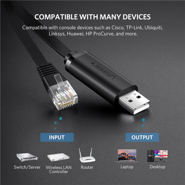 UGREEN USB-A to RJ45 Console Cable 1.5m
