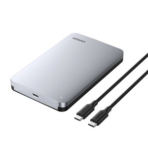 CM300-70499 UGreen-CM300-2.5-inch-USB-Type-C-Hard-Drive-Enclosure wr 01a UGREEN CM300 2.5 inch USB Type-C Hard Drive Enclosure - Silver