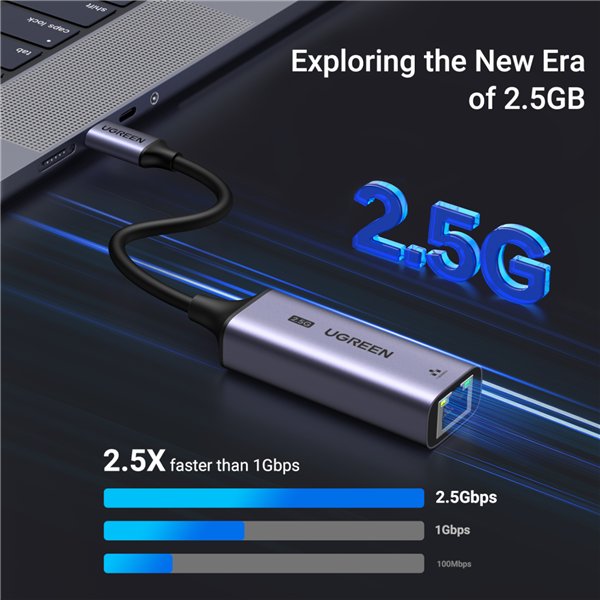CM648-25052 UGREEN-USB-Type-C-3.1-to-2.5G-Ethernet-Adapter wr03 UGREEN USB3.0 C to 2.5Gbit Ethernet Adapter
