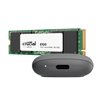 COBBLE-1TB-BUNDLE-G Asus-Cobble-M.2-SSD-Type-C-Enclosure-and-Crucial-E100-1TB-NVMe-Bundle-Grey wr 04a Asus Cobble M.2 SSD Type-C Enclosure and Crucial E100 1TB NVMe Bundle - Grey