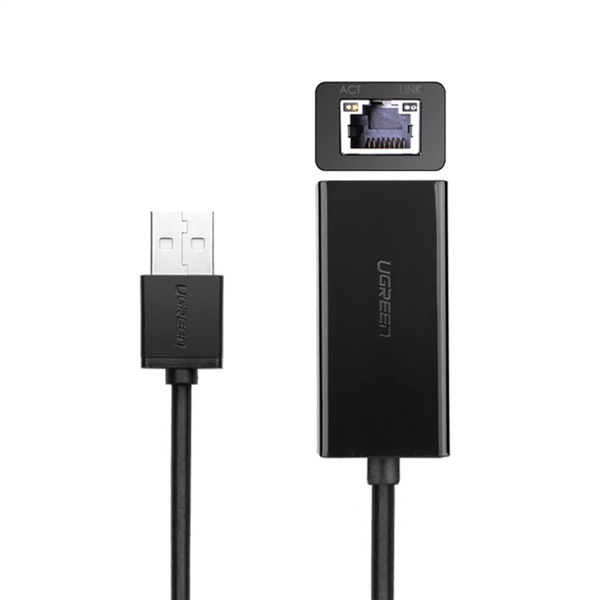 UGREEN CR110 Ethernet Adapter | USB 2.0 to RJ45 - Black