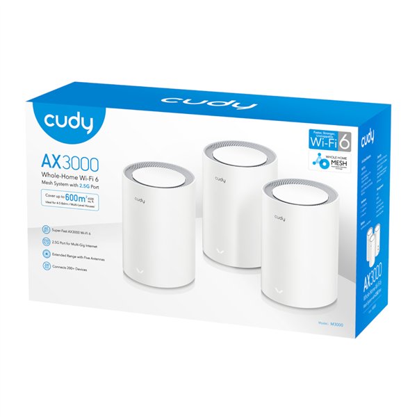 Cudy M3000W-3PACK wr 04a Cudy AX3000 Wi-Fi 6 Mesh Kit 3 Pack - White