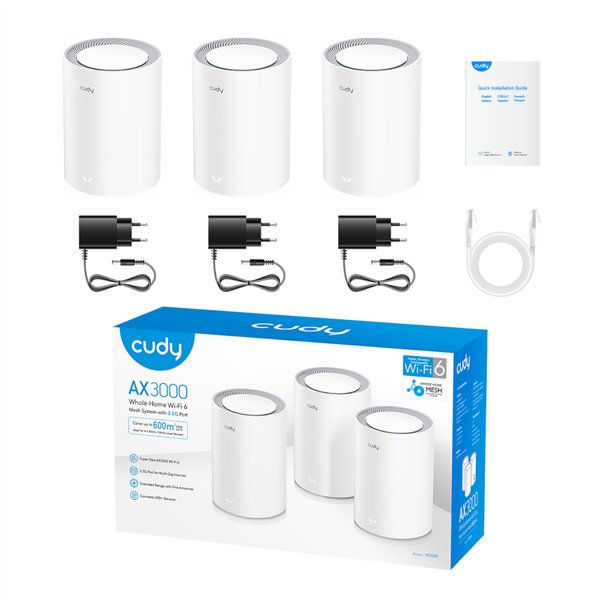 Cudy M3000W-3PACK wr 05a Cudy AX3000 Wi-Fi 6 Mesh Kit 3 Pack - White