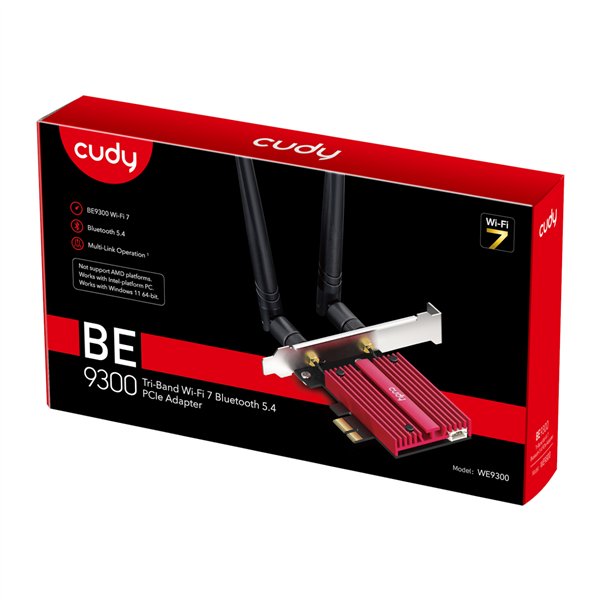 Cudy WE9300 wr 04a Cudy BE9300 Tri-Band Wi-Fi 7 | Bluetooth 5.4 PCIe Adapter