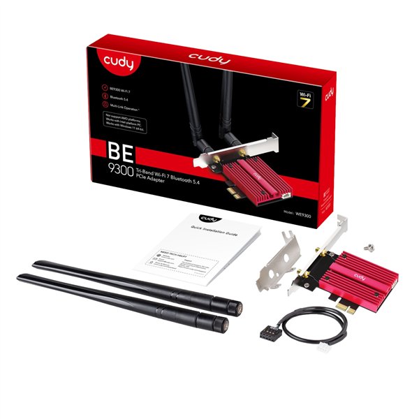 Cudy WE9300 wr 05a Cudy BE9300 Tri-Band Wi-Fi 7 | Bluetooth 5.4 PCIe Adapter