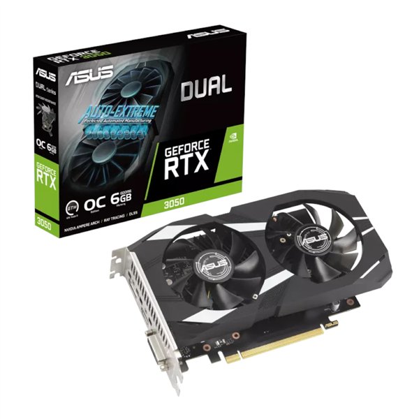 DUAL-RTX3050-O6G wr 01 ASUS Nvidia GeForce RTX 3050 Dual OC 6G Graphic Card