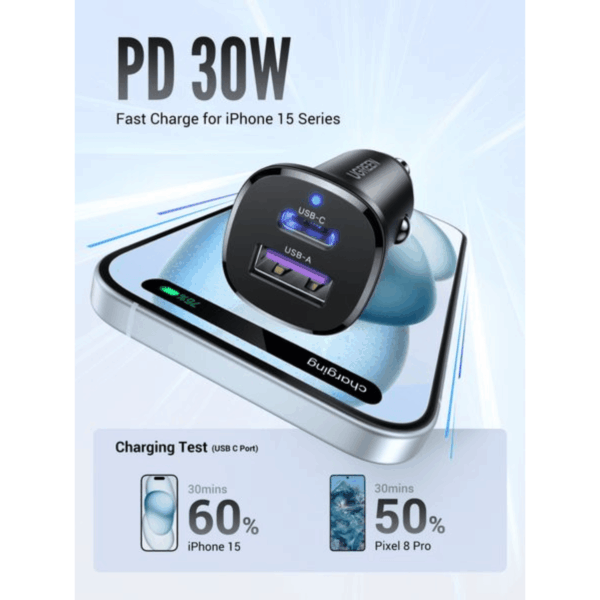 UGREEN Car Charger Fast Charging 30W 2Ports