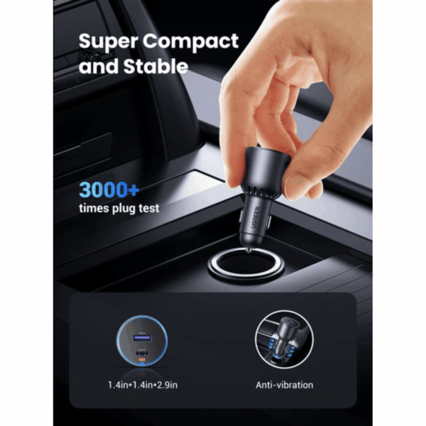 UGREEN 63W Type-C + USB A Fast Car Charger