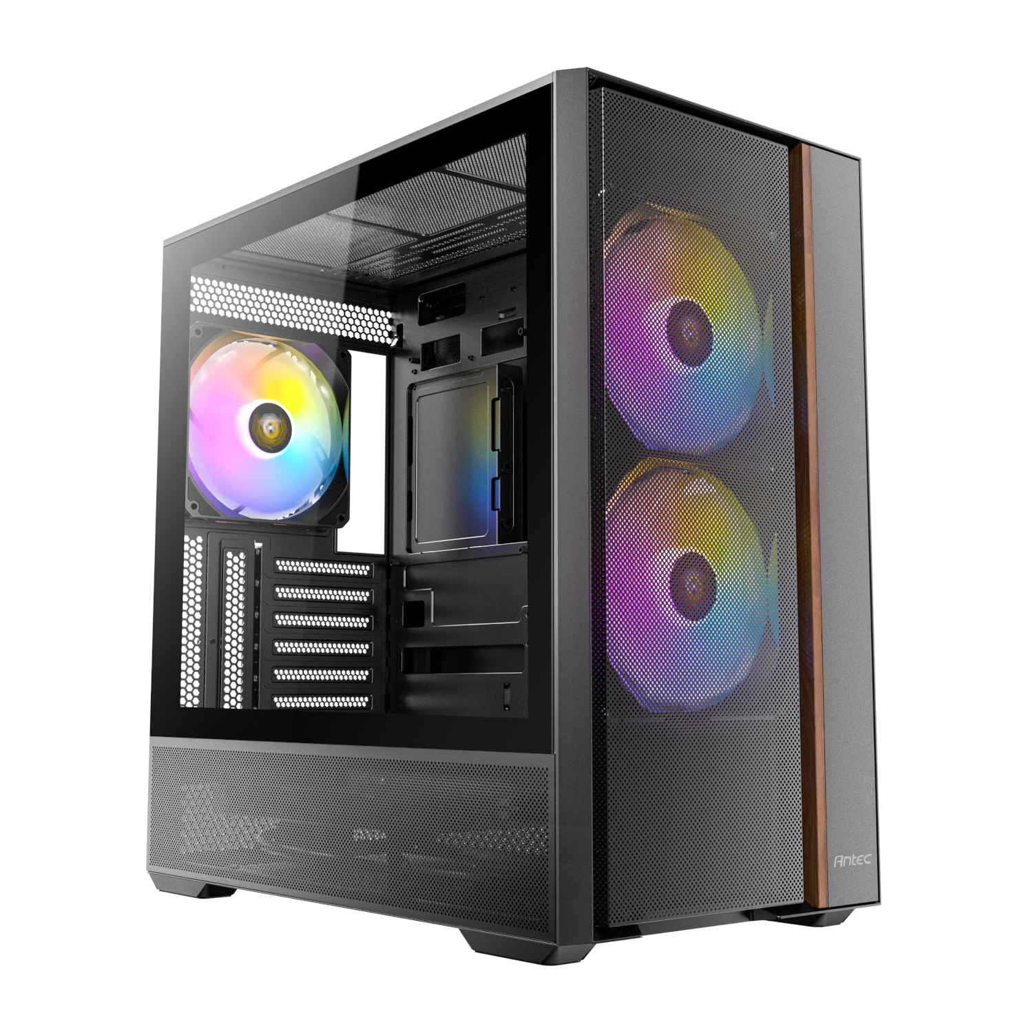 FLUX-REAR Antec-FLUX-Rear-ARGB-ATX-Mid-Tower-Gaming-Chassis-Black wr 01a Antec FLUX Rear ARGB ATX Mid Tower Gaming Chassis - Black