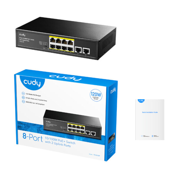 FS1010P wr 05 Cudy 10-Port Unmanaged PoE+ Switch