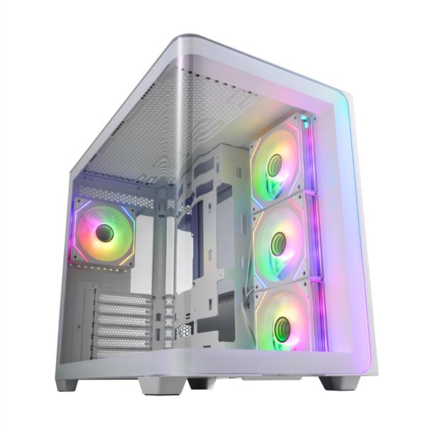 FSP M580-WA wr 01a FSP M580 ARGB ATX Mid Tower Gaming Chassis - White