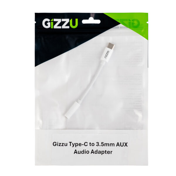 GAPC35 wr 05a Gizzu USB Type-C to 3.5mm AUX Audio Adapter - White