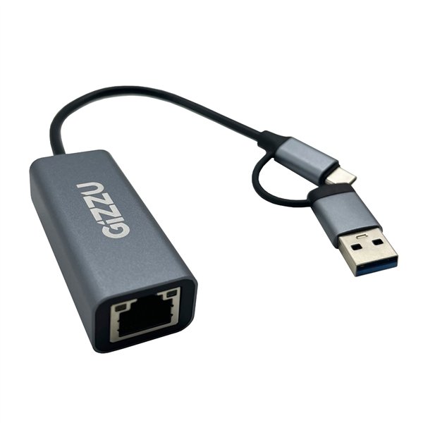 GAPCGB Gizzu-Gizzu-USB-to-Gigabit-1000Mbps-Adapter-Grey wr 02a Gizzu High Speed Type-C/A to Gigabit Adapter Poly