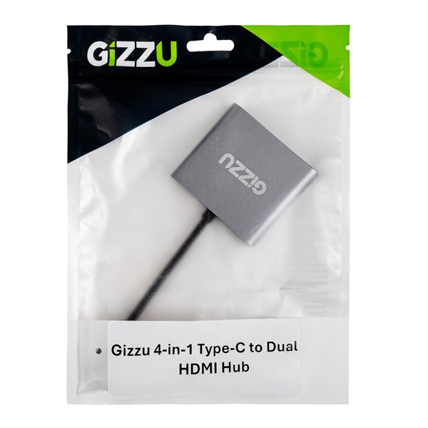GAPCHHUPD wr 05a Gizzu 4-in-1 Type-C to Dual HDMI Hub