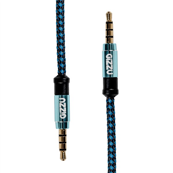 Gizzu 3.5mm AUX Cable 1.5m - Black/Blue