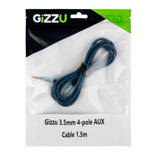 Gizzu 3.5mm AUX Cable 1.5m - Black/Blue