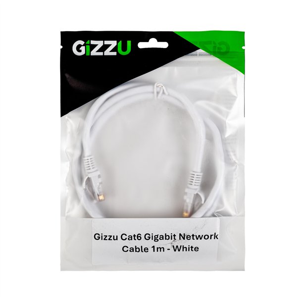 GCPCAT6010-WH wr 04a Gizzu Cat6 UTP Fly Lead Ethernet Network Cable 1m – White