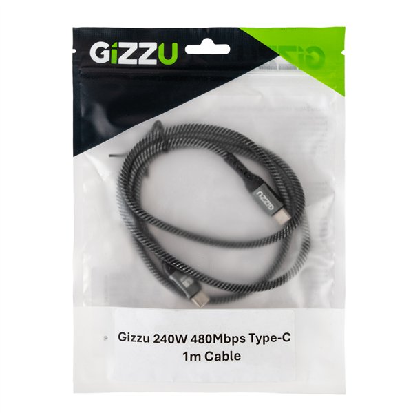 GIZZU 240W 480Mbps Type-C 1m Cable
