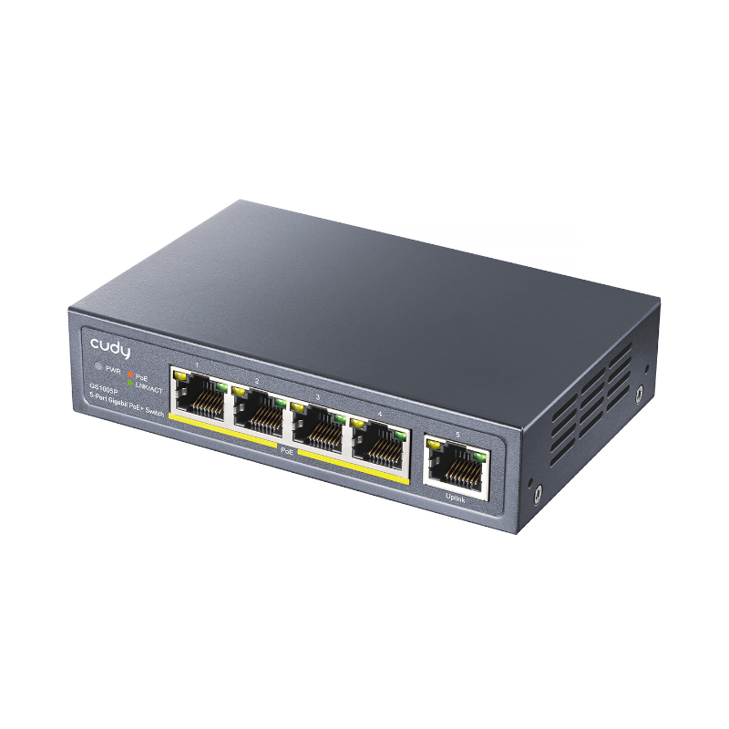 GS1005P wr 02 Cudy 5-Port Gigabit PoE+ Unmanaged Switch