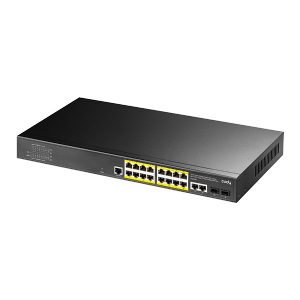 GS2018PS2 wr 02 Cudy 16 Port Layer 2 Managed Gigabit PoE Switch