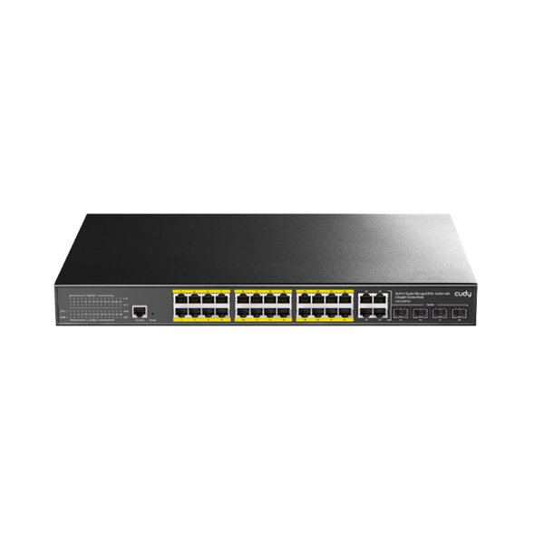 GS2028PS4 wr 01 Cudy 24 Port Layer 2 Managed Gigabit PoE Switch
