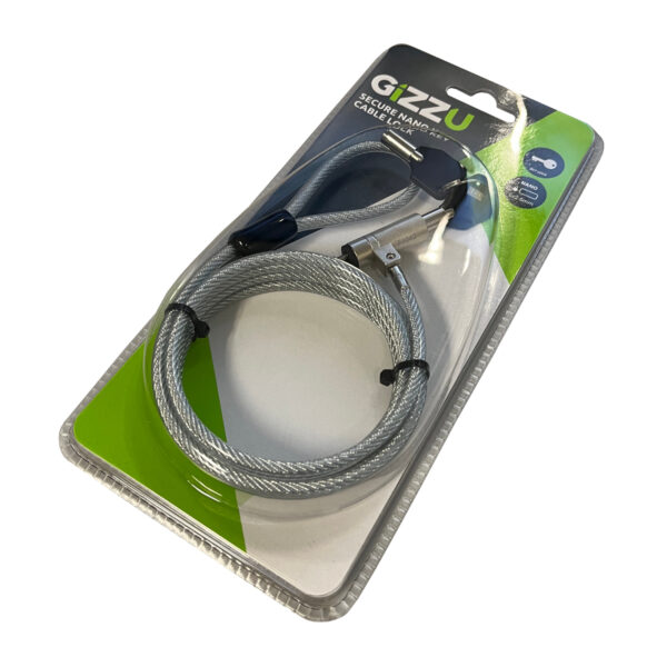 GSCNK Gizzu-Nano-Security-Cable-with-Key-Lock-Silver wr 04a GIZZU 1.8m Nano Key Lock Security Cable with Key