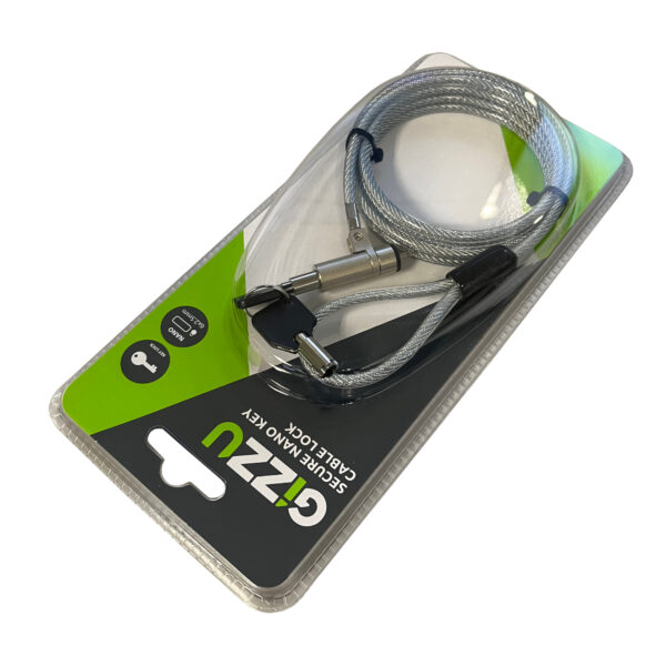 GSCNK Gizzu-Nano-Security-Cable-with-Key-Lock-Silver wr 05a GIZZU 1.8m Nano Key Lock Security Cable with Key