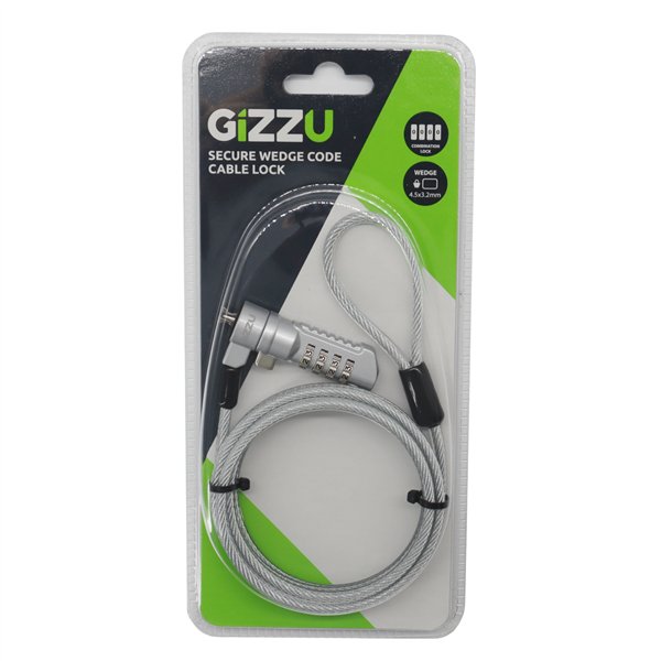 GSCWC wr 01 Gizzu Secure Wedge Code Cable Lock 1.8m