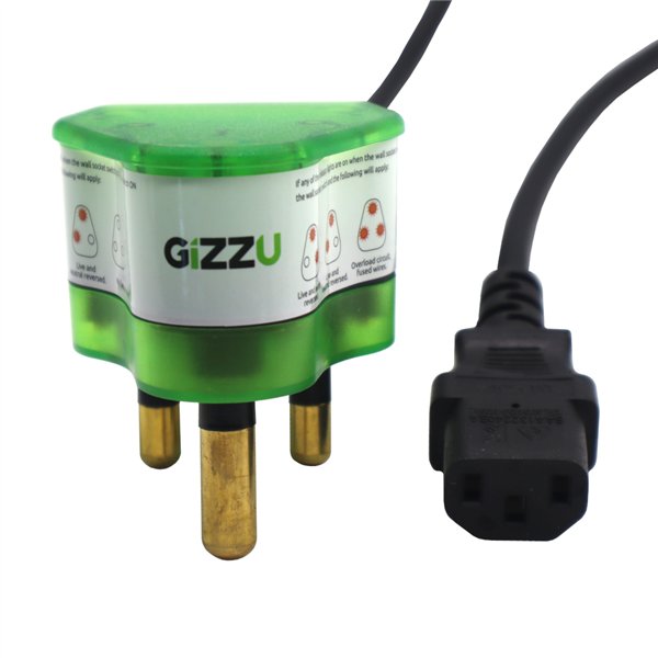 GSPIEC1 wr 03a Gizzu Surge Protector 10A Kettle Plug Cable 1.5M