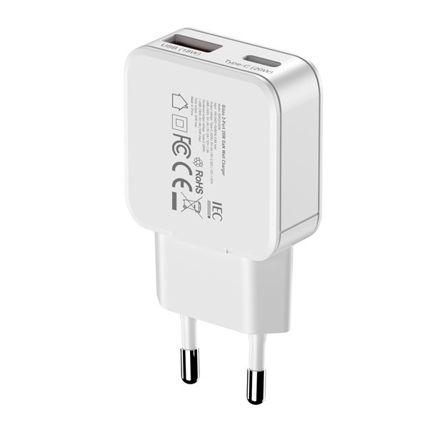 GWCCU20W Gizzu-2-Port-20W-GaN-Wall-Charger-White wr 05a Gizzu 2-Port 20W GaN Wall Charger