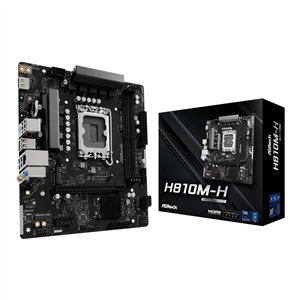 ASRock H810M-H Intel LGA1851 Micro ATX Motherboard - Black