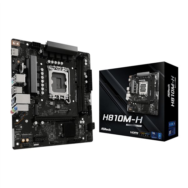 H810M-H ASRock-H810M-H-Intel-LGA1851-Micro-ATX-Motherboard-Black wr 01a ASRock H810M-H Intel LGA1851 Micro ATX Motherboard - Black