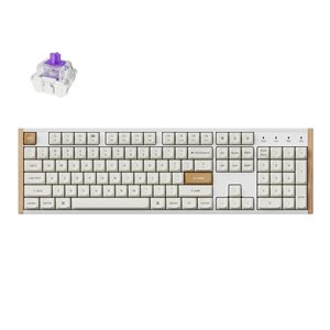 Keychron K10 HE Special Edition Full-size Hot-Swap Gateron Dbl-Rail Nebula Switch RGB Wireless Keyboard - White (Wood + Al)