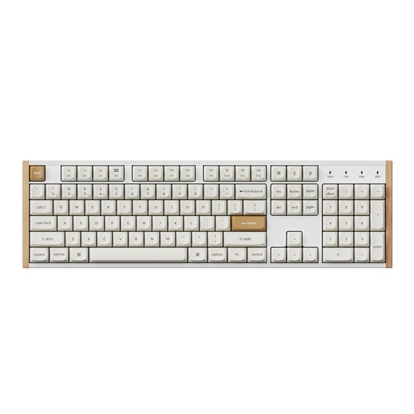 Keychron K10 HE Special Edition Full-size Hot-Swap Gateron Dbl-Rail Nebula Switch RGB Wireless Keyboard - White (Wood + Al)