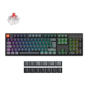 Keychron K10 QMK Full-size RGB Wireless Custom Mechanical Keyboard V.2 (Super RED Switch) – Black